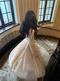 A line V Neckline Lace Ankle Length Evening Dress Prom Dresses SD2846