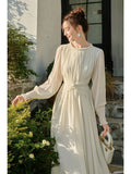 A line Scoop Neckline Chiffon Ankle Length Evening Dress Prom Dresses SD2849
