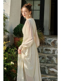 A line Scoop Neckline Chiffon Ankle Length Evening Dress Prom Dresses SD2849