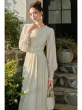 A line Scoop Neckline Chiffon Ankle Length Evening Dress Prom Dresses SD2849