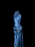 Mermaid Halter Neck Blue Satin Backless Prom Gown Fairy Prom Dresses SD2905 HZ0628
