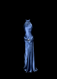 Mermaid Halter Neck Blue Satin Backless Prom Gown Fairy Prom Dresses SD2905 HZ0628