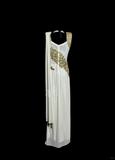 A line Square Neckline White Chiffon Prom Dress Ruffle Long Party Dress SD2906