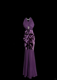 Mermaid V Neckline Chiffon Grape Evening Dress Prom Dresses SD2909