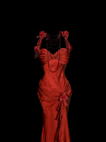 Mermaid Halter Neckline Red Satin Prom Dress Ruffle Long Party Dress SD2912 HZ0628