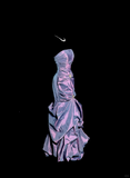 Mermaid Strapless Neckline Grape Taffeta Prom Dress Ruffle Long Party Dress SD2916