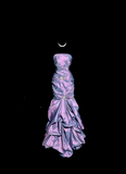 Mermaid Strapless Neckline Grape Taffeta Prom Dress Ruffle Long Party Dress SD2916