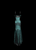 Mermaid Spaghetti Straps Green Prom Dress Long Party Dress SD2919