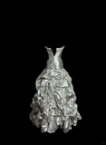 Mermaid Sweetheart Neckline Gray Taffeta Prom Dress Ruffle Long Party Dress SD2922