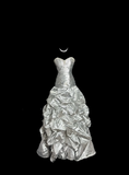 Mermaid Sweetheart Neckline Gray Taffeta Prom Dress Ruffle Long Party Dress SD2922