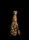 Mermaid Strapless Neckline Brown Taffeta Prom Dress Ruffle Long Party Dress SD2925