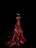 Ball Gown Strapless Burgundy Taffeta Prom Dress Ruffle Long Party Dress SD2942