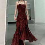 Mermaid Spaghetti Straps Long Party Dresses Birthday Outfits SD2950 HZ0628