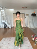 Mermaid Spaghetti Straps Long Party Dresses Birthday Outfits SD2950 HZ0628