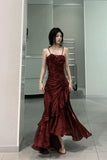 Mermaid Spaghetti Straps Long Party Dresses Birthday Outfits SD2950 HZ0628