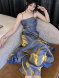 Mermaid Spaghetti Straps Long Party Dresses Birthday Outfits SD2950 HZ0628