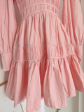 A line V Neckline Long Sleeves Spring Casual Dress Beach Holiday Dresses SD322