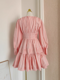 A line V Neckline Long Sleeves Spring Casual Dress Beach Holiday Dresses SD322