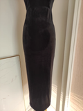 Sheath High Neckline Black Travel Vacation Dresses Velvet Birthday Dress SD326