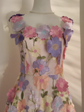 A line Straps Sleeveless Floral Party Dress Short Holiday Dresses SD340