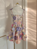 A line Straps Sleeveless Floral Party Dress Short Holiday Dresses SD340