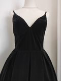 A line Sleeveless Black Velvet Party Dress Holiday Birthday Dresses For Women SD351