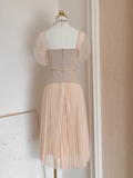 A Line Square Neckline Short Sleeves Party Dress Holiday Birthday Dresses For Women SD358