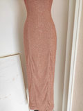 Sheath Strapless Sequin Party Dress Holiday Birthday Outfits For Women SD359