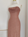 Sheath Strapless Sequin Party Dress Holiday Birthday Outfits For Women SD359