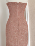 Sheath Strapless Sequin Party Dress Holiday Birthday Outfits For Women SD359