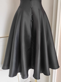 A line Spaghetti Straps Sleeveless Black Party Dress Holiday Birthday Dresses For Women SD360