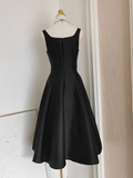 A line Spaghetti Straps Sleeveless Black Party Dress Holiday Birthday Dresses For Women SD360