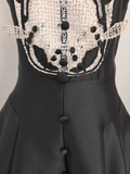 A line Spaghetti Straps Sleeveless Black Party Dress Holiday Birthday Dresses For Women SD360
