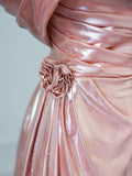 A line Off The Shoulder Pink Evening Dress Prom Dresses SD3813