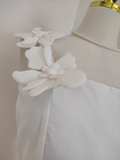 A line Straps White Satin Dinner Party Dresses Birthday Outfits SD384