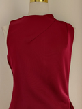Sheath Scoop Neckline Burgundy Satin Dinner Party Dresses Birthday Outfits SD391