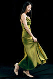 Sheath Spaghetti Straps Green Ankle Length Prom Dresses Birthday Outfits SD472