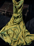 Sheath Spaghetti Straps Green Ankle Length Prom Dresses Birthday Outfits SD472