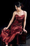 Sheath Spaghetti Straps Burgundy Ankle Length Prom Dresses Birthday Outfits SD474