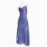 Sheath Halter Lilac Ankle Length Prom Dresses Birthday Outfits SD476