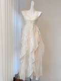 A line Straps Floral White Ankle length Birthday Dresses Birthday Outfits SD517
