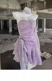 Sheath Spaghetti Straps Short Lilac Cocktail Dresses Birthday Outfits SD533 HZ0628