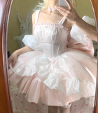 Ball Gown Straps Short Pink Cocktail Dresses Birthday Outfits SD558