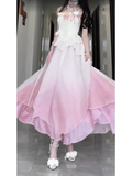 A line Straps Ombre Pink Chiffon Party Prom Dresses Birthday Outfits SD565