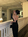 Sheath Spaghetti Straps Sleeveless Black Knee Length Prom Dresses Birthday Outfits SD618