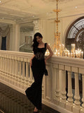 Sheath Straps Sleeveless Black Ankle Length Lace Prom Dresses Birthday Outfits SD625