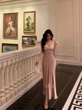 Sheath V Neckline Short Sleeves Pink Tea Length Prom Dresses Birthday Outfits SD634