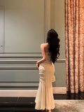 Sheath Spaghetti Straps Sleeveless White Floral Prom Dresses Birthday Outfits With Flower SD664