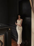 Sheath Straps Sleeveless Ivory Sequin Date Night Dress Prom Dresses Birthday Outfits SD703