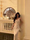 Sheath Straps Sleeveless Ivory Sequin Date Night Dress Prom Dresses Birthday Outfits SD703